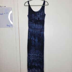 Tahari Womens Maxi Dress Galaxy Tie Dye Resort Vacation Hippie Grunge Dark S